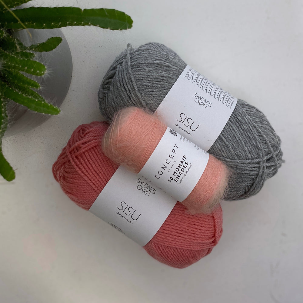 Grey/Coral with Salmon