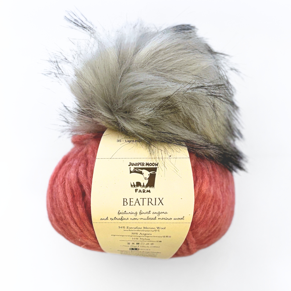 Grapefruit w/ Grey pompom