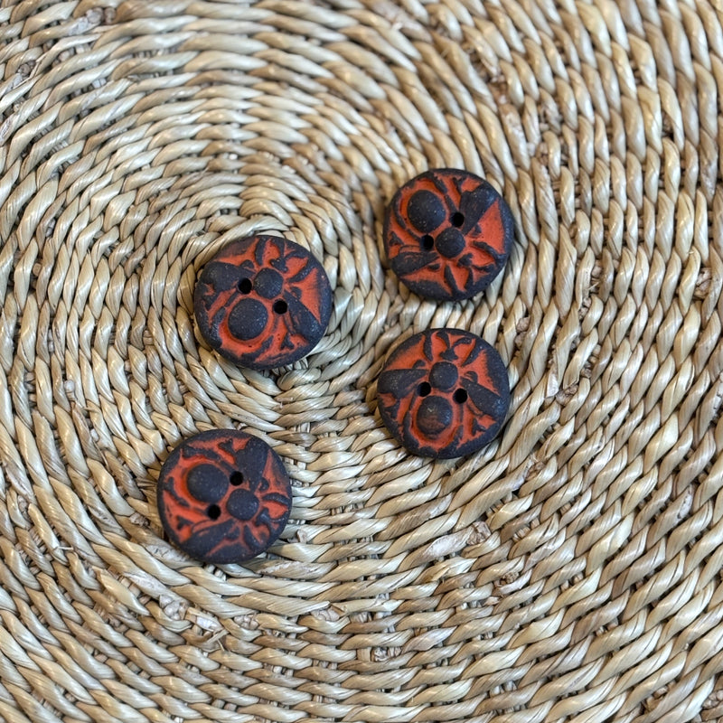 Mud Buttons: Ancient Bee Artisan Button