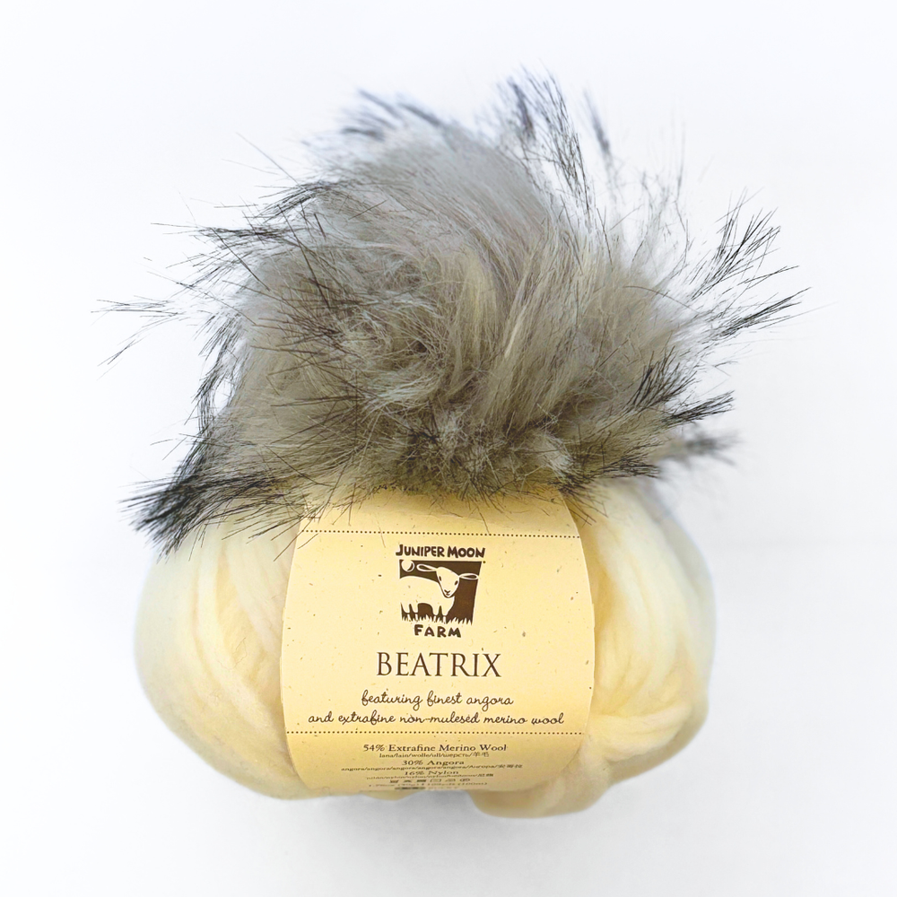 Ivory w/ Grey pompom