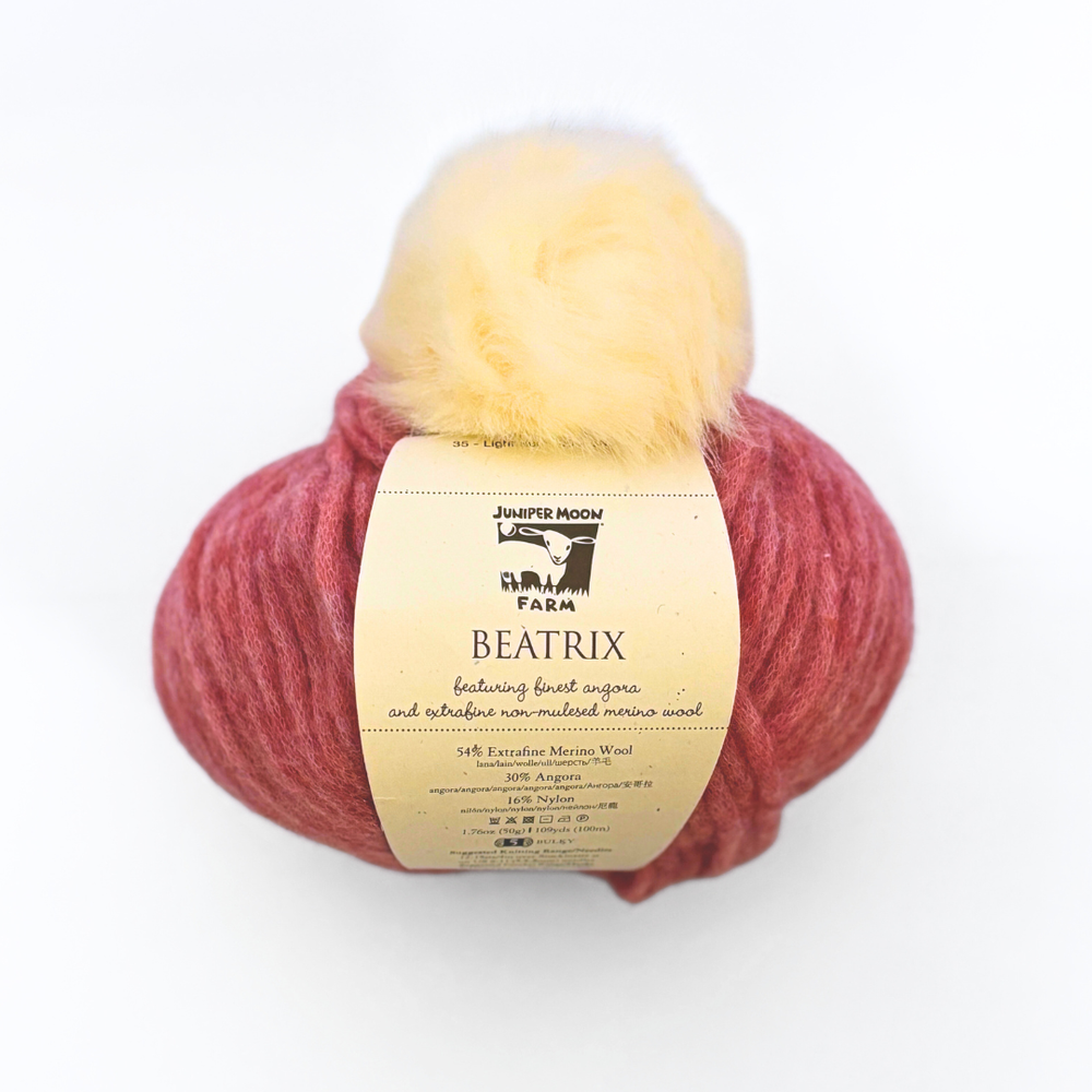 Grapefruit w/ Small Ivory pompom