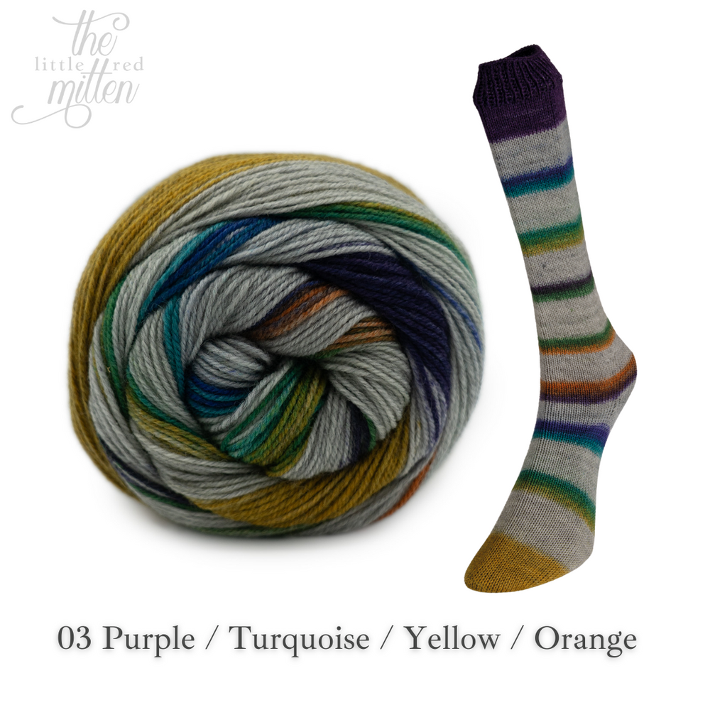 03 GREY with Purple / Turquoise / Yellow / Orange