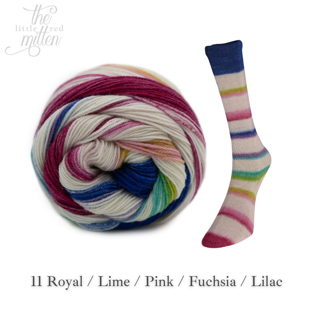 11 CREAM with Royal / Lime / Pink / Fuchsia / Lilac