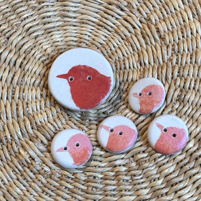 Mud Buttons: Porcelain Birdie Buttons