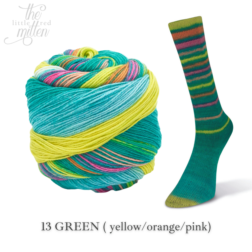 13 - Green (yellow/orange/pink)