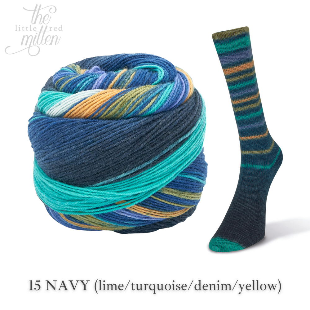 15 - Navy (lime/turquoise/denim/yellow)