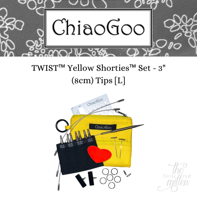 ChiaoGoo TWIST™ Yellow Lace Shorties 3" (7cm) US9-11 (5.5-8.0mm)