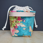 teal blue floral project bag