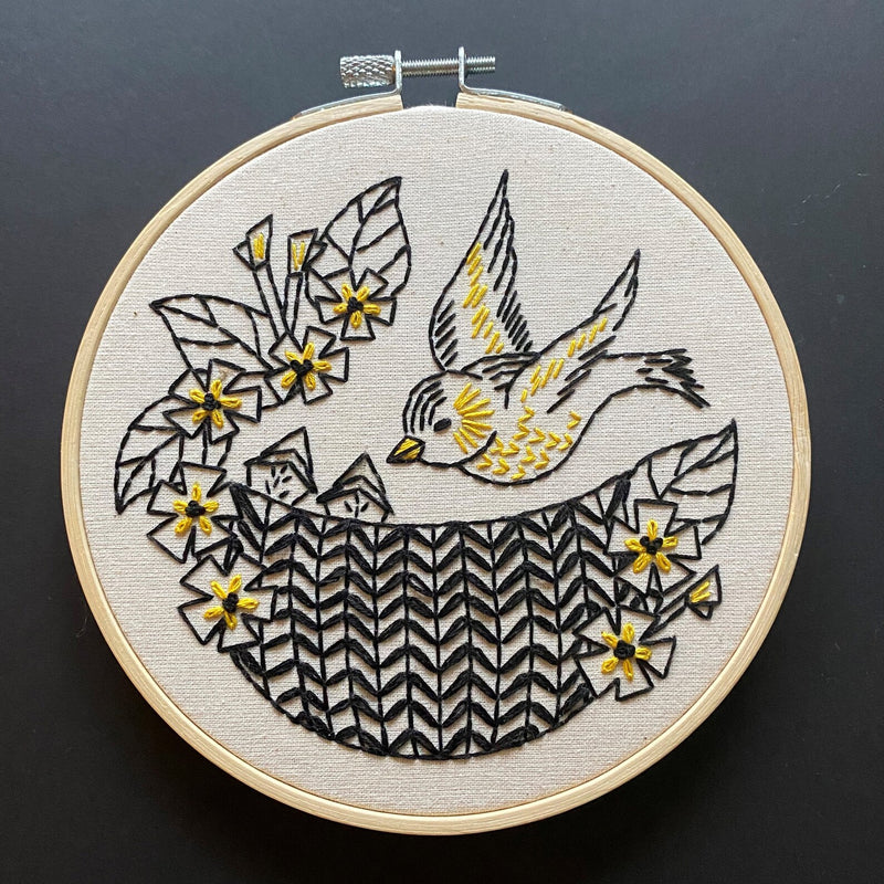 golden slumbers iron-on embroidery pattern – Three Little Birds